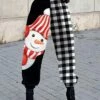 Women's Sweatpants Pants Trousers Harem Pants Full Length Active Vacation Outdoor Christmas Pure Black + Red Bottom Deer Moon Shaped Santa Claus S M Fall Winter -LIGHTINTHEBOX Shop omgfqf1696839386910