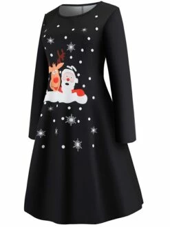 Women‘s Christmas Work Dress Casual Dress Sheath Dress Fashion Winter Dress Daily Midi Dress Cut Out Print Crew Neck Long Sleeve Elk Snowman Regular Fit Black White Red Fall Winter S M L XL XXL 12 Women‘s Christmas Work Dress Casual Dress Sheath Dress Fashion Winter Dress Daily Midi Dress Cut Out Print Crew Neck Long Sleeve Elk Snowman Regular Fit Black White Red Fall Winter S M L XL XXL -LIGHTINTHEBOX Shop onftnf1695030987763