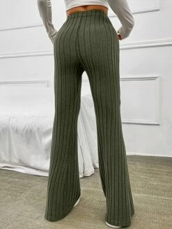 Women's Bootcut Pants Trousers Flare Leggings Full Length Stripe Micro-elastic High Waist Fashion Streetwear Street Daily Grey Green S M Fall Winter -LIGHTINTHEBOX Shop oobqql1692348098889