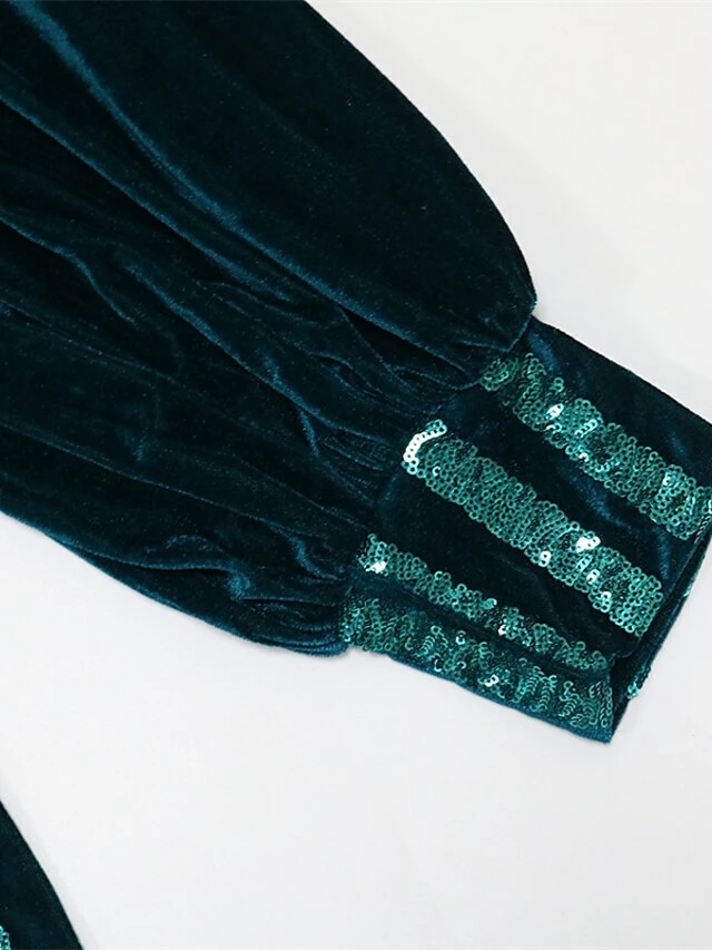 Women‘s Plus Size Curve Wedding Guest Party Dress Velvet Dress Sequin Dress Solid Color V Neck Long Sleeve Fall Winter Stylish Elegant Maxi Long Dress Party Date Dress 11 Women‘s Plus Size Curve Wedding Guest Party Dress Velvet Dress Sequin Dress Solid Color V Neck Long Sleeve Fall Winter Stylish Elegant Maxi Long Dress Party Date Dress - Image 9