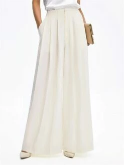 Women's Wide Leg Pants Trousers Full Length Fashion Streetwear Work Street Black White S M Fall Winter -LIGHTINTHEBOX Shop osvduj1695188772427