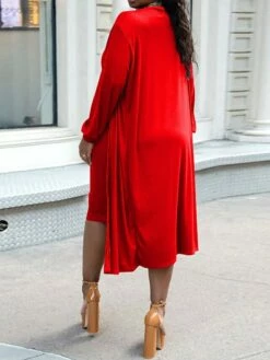 Women's Two Piece Dress Set Casual Dress Skirt Set Home Daily Fashion Streetwear Ribbed Midi Dress Crew Neck Long Sleeve Plain Slim Black White Wine Fall Winter S M L XL XXL -LIGHTINTHEBOX Shop othvmi1697597303166