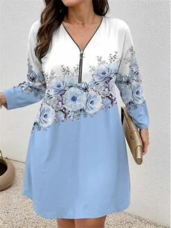 Women's Plus Size Curve Casual Dress Winter Dress Floral Gradient Mini Dress Long Sleeve Print V Neck Fashion Outdoor Yellow Pink Fall Winter L XL 2XL 3XL 4XL 10 Women's Plus Size Curve Casual Dress Winter Dress Floral Gradient Mini Dress Long Sleeve Print V Neck Fashion Outdoor Yellow Pink Fall Winter L XL 2XL 3XL 4XL -LIGHTINTHEBOX Shop otreen1697781489044