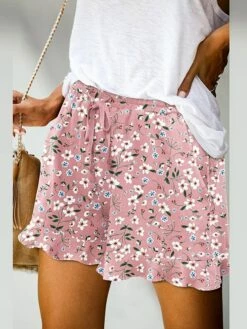 Women's Wide Leg Shorts Black White Pink High Waist Fashion Basic Casual Holiday Vacation Beach Side Pockets Baggy Micro-elastic Short Comfort Floral S M L XL 2XL -LIGHTINTHEBOX Shop ouiusd1683192345472