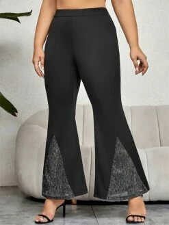 Women's Bell Bottom Pants Plus Size Curve Trousers Full Length Fashion Streetwear Street Daily Black XL XXL Fall Winter -LIGHTINTHEBOX Shop pcgjer1694510091127