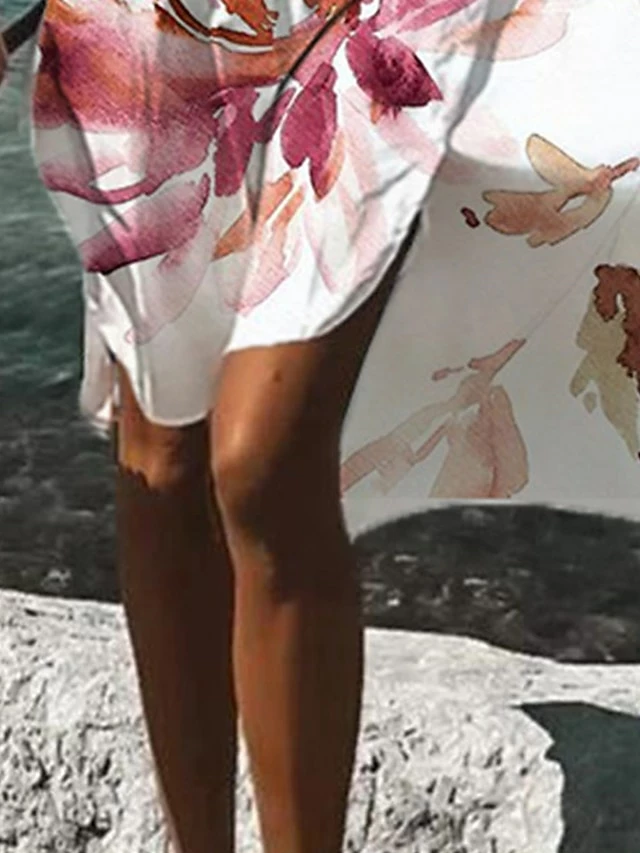 Women's Shirt Dress Casual Dress Swing Dress Mini Dress Outdoor Daily Vacation Polyester Fashion Casual Shirt Collar Button Print Long Sleeve Summer Spring Fall 2023 Loose Fit White Leaf S M L XL 2XL 4 Women's Shirt Dress Casual Dress Swing Dress Mini Dress Outdoor Daily Vacation Polyester Fashion Casual Shirt Collar Button Print Long Sleeve Summer Spring Fall 2023 Loose Fit White Leaf S M L XL 2XL - Image 2