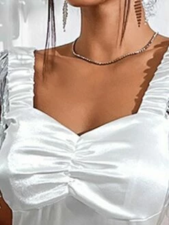 Women's Party Dress Fringe Dress Cocktail Dress Midi Dress White Half Sleeve Pure Color Tassel Fringe Summer Spring Fall Square Neck Fashion Vacation 2023 S M L XL -LIGHTINTHEBOX Shop pdnnbt1692857480531