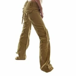 Women‘s Cargo Parachute pants TrousersTrousers Full Length Cotton Baggy Micro-elastic Low Waist Fashion Casual Office Daily Black Green S M Autumn / Fall -LIGHTINTHEBOX Shop pftwdw1644995796404