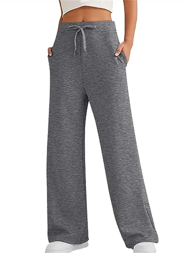 Women's Sweatpants Wide Leg Pants Trousers Full Length Active Streetwear Outdoor Street Light Gray Dark-Gray S M Fall Winter 3 Women's Sweatpants Wide Leg Pants Trousers Full Length Active Streetwear Outdoor Street Light Gray Dark-Gray S M Fall Winter
