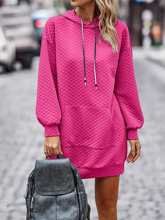 Women's Casual Dress Hoodie Dress Winter Dress Mini Dress Pocket Daily Date Going Out Active Fashion Hooded Long Sleeve 2023 Loose Fit Black Wine Navy Blue Color S M L XL XXL Size 12 Women's Casual Dress Hoodie Dress Winter Dress Mini Dress Pocket Daily Date Going Out Active Fashion Hooded Long Sleeve 2023 Loose Fit Black Wine Navy Blue Color S M L XL XXL Size - Image 10