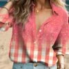 Women's Shirt Blouse Pink Red Blue Plaid Button Print Long Sleeve Casual Basic Neon & Bright Shirt Collar Regular Fit Spring &Fall 1 Women's Shirt Blouse Pink Red Blue Plaid Button Print Long Sleeve Casual Basic Neon & Bright Shirt Collar Regular Fit Spring &Fall -LIGHTINTHEBOX Shop pjinwp1695101466441