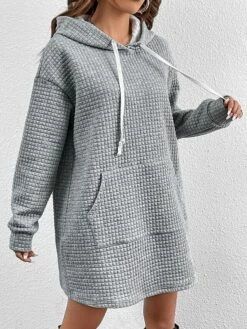 Women's Casual Dress Hoodie Dress Mini Dress Fashion Daily Outdoor Vacation Going Out Crew Neck Pocket Pure Color Pure Color Loose Fit Gray S M L XL XXL -LIGHTINTHEBOX Shop pkoknd1693555722724