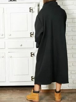 Women's Sweatshirt Dress Casual Dress Midi Dress Fashion Daily Outdoor Vacation Going Out Turtleneck Pocket Solid Color Regular Fit Black Yellow Purple S M L XL XXL -LIGHTINTHEBOX Shop pmzumf1697541677709