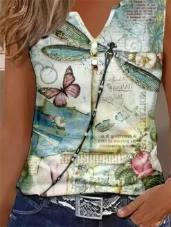 Women's Tank Top Blue Butterfly Print Sleeveless Casual Basic V Neck Regular Fit Butterfly 6 Women's Tank Top Blue Butterfly Print Sleeveless Casual Basic V Neck Regular Fit Butterfly -LIGHTINTHEBOX Shop pnaxhx1680606177731