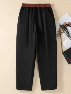 Women's Chinos Pants Trousers Full Length Micro-elastic High Waist Fashion Streetwear Street Daily YC1103-Brown YC1103-black S M Winter -LIGHTINTHEBOX Shop pnbehg1694164242610