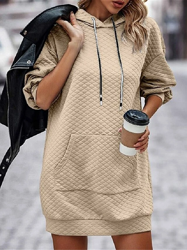 Women's Casual Dress Hoodie Dress Winter Dress Mini Dress Pocket Daily Date Going Out Active Fashion Hooded Long Sleeve 2023 Loose Fit Black Wine Navy Blue Color S M L XL XXL Size 22 Women's Casual Dress Hoodie Dress Winter Dress Mini Dress Pocket Daily Date Going Out Active Fashion Hooded Long Sleeve 2023 Loose Fit Black Wine Navy Blue Color S M L XL XXL Size - Image 20