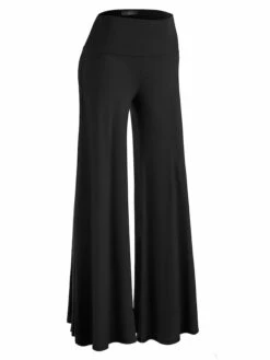 Women's Basic Essential Yoga Culottes Wide Leg Palazzo Slacks Wide Leg Full Length Pants Sports Outdoor Daily Stretchy Solid Color High Waist Slim Sapphire Wine Pink Green White S M L XL XXL