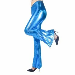 Women's Bootcut Flare Flared Pants Full Length PU Micro-elastic High Waist Fashion Hip-Hop Party Club Silver Royal Blue S M Summer Spring &Fall -LIGHTINTHEBOX Shop pqhfmh1637835653884