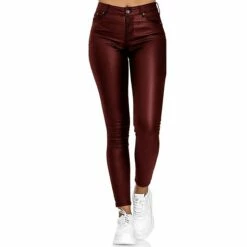Women's Skinny Pants Trousers PU Artificial Leather Black Wine Blue Mid Waist Streetwear Stylish Party Casual Going Out Micro-elastic Full Length Comfort Plain S M L XL XXL 12 Women's Skinny Pants Trousers PU Artificial Leather Black Wine Blue Mid Waist Streetwear Stylish Party Casual Going Out Micro-elastic Full Length Comfort Plain S M L XL XXL -LIGHTINTHEBOX Shop pqocli1614307947834