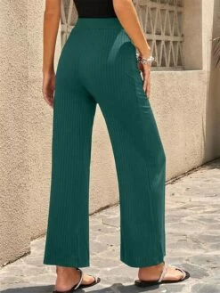 Women's Wide Leg Pants Trousers Cotton Apricot Black Blue High Waist Streetwear Simple Casual Outdoor Vacation Casual Daily Full Length Breathable Plain S M L XL 2XL -LIGHTINTHEBOX Shop psftxh1689752298538