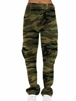 Women‘s Jeans Cargo Camo Camouflage Parachute pants Full Length Fashion Streetwear Street Daily Camouflage S M Fall Winter -LIGHTINTHEBOX Shop purpyt1694754633772