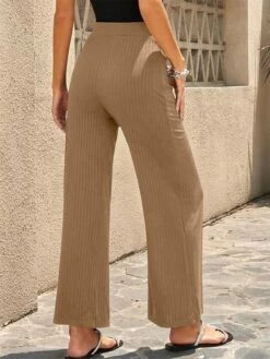 Women's Wide Leg Pants Trousers Cotton Apricot Black Blue High Waist Streetwear Simple Casual Outdoor Vacation Casual Daily Full Length Breathable Plain S M L XL 2XL -LIGHTINTHEBOX Shop pvdcjm1689752306158