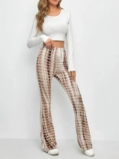 Women's Bell Bottom Pants Trousers Flare Leggings Full Length Micro-elastic High Waist Fashion Streetwear Street Daily Black Coffee S M Fall Winter -LIGHTINTHEBOX Shop pvjaqk1693552883286