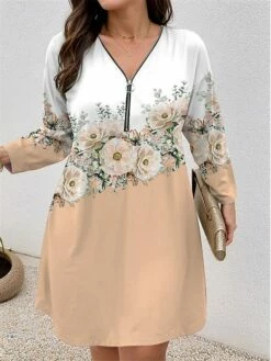 Women's Plus Size Curve Casual Dress Winter Dress Floral Gradient Mini Dress Long Sleeve Print V Neck Fashion Outdoor Yellow Pink Fall Winter L XL 2XL 3XL 4XL 11 Women's Plus Size Curve Casual Dress Winter Dress Floral Gradient Mini Dress Long Sleeve Print V Neck Fashion Outdoor Yellow Pink Fall Winter L XL 2XL 3XL 4XL -LIGHTINTHEBOX Shop pvkjki1697781489811