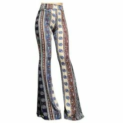 Women's Fashion Streetwear Flare Chinos Slacks Wide Leg Elastic Waist Print Full Length Pants Casual Weekend Micro-elastic Graphic Prints Comfort Mid Waist Slim Black / White Yellow Khaki S M L XL