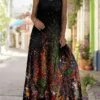 Women's Long Dress Maxi Dress Swing Dress A Line Dress Summer Dress Graphic Floral Romantic Modern Holiday Vacation Weekend Print Sleeveless Strap Dress Regular Fit Black Purple Green Summer Spring S -LIGHTINTHEBOX Shop pzdgcd1680502987700