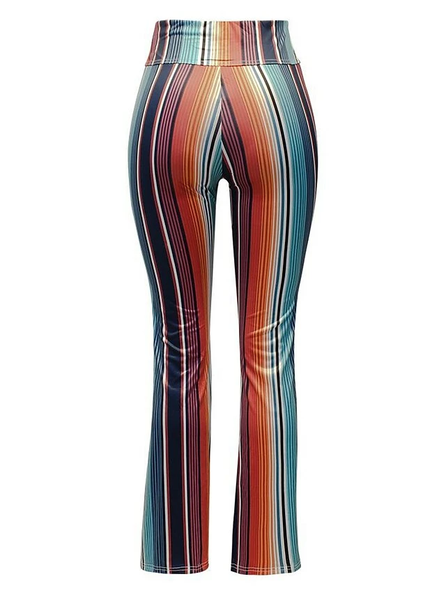 Women's Slim Tights Pants Trousers Leggings Green High Waist Fashion Streetwear Casual Street Causal Daily High Cut High Elasticity Full Length Breathability Striped S M L XL 2XL 10 Women's Slim Tights Pants Trousers Leggings Green High Waist Fashion Streetwear Casual Street Causal Daily High Cut High Elasticity Full Length Breathability Striped S M L XL 2XL - Image 8