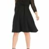 Women‘s Plus Size Curve Work Dress Black Dress Semi Formal Dress Fashion Midi Dress Mesh V Neck 3/4 Length Sleeve Plain Loose Fit Black Spring Fall XL XXL 3XL 4XL 5XL -LIGHTINTHEBOX Shop qbkwbr1691402309433