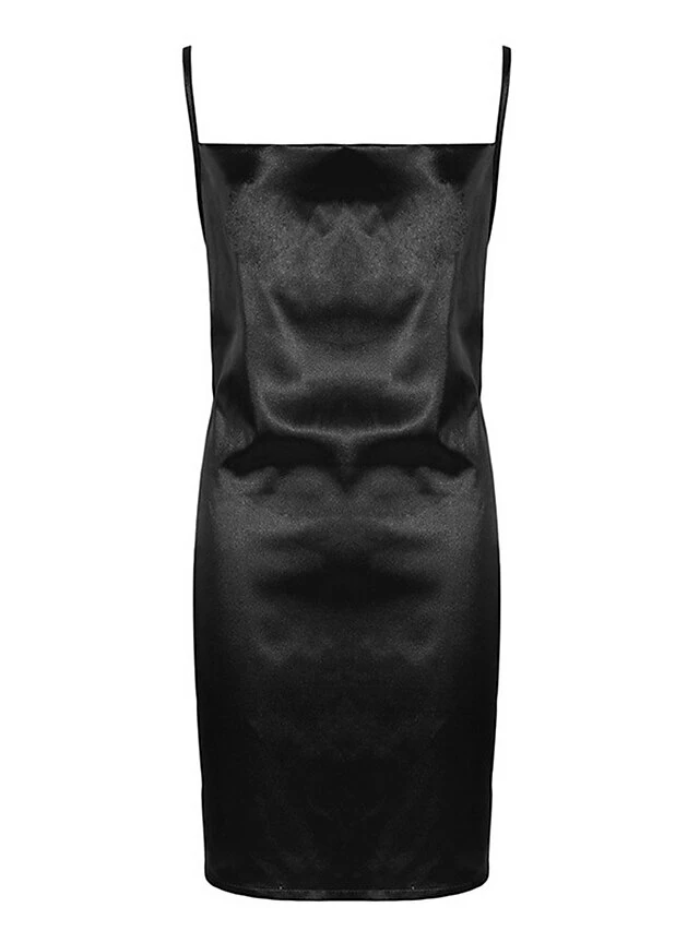 Women‘s Party Dress Satin Dress Sheath Dress Cocktail Party Club Mini Dress Party Hot Spaghetti Strap Sleeveless Backless 2023 Regular Fit Black Champagne Wine Pure Color S M L XL 2XL 12 Women‘s Party Dress Satin Dress Sheath Dress Cocktail Party Club Mini Dress Party Hot Spaghetti Strap Sleeveless Backless 2023 Regular Fit Black Champagne Wine Pure Color S M L XL 2XL - Image 10
