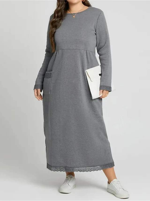 Women's Casual Dress Sweatshirt Dress Winter Dress Long Dress Maxi Dress Ruched Pocket Outdoor Daily Going Out Fashion Streetwear Crew Neck Long Sleeve 2023 Loose Fit Black Wine Purple Color S M L XL 3 Women's Casual Dress Sweatshirt Dress Winter Dress Long Dress Maxi Dress Ruched Pocket Outdoor Daily Going Out Fashion Streetwear Crew Neck Long Sleeve 2023 Loose Fit Black Wine Purple Color S M L XL