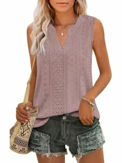 Women's Tank Top Black White Yellow Plain Cut Out Sleeveless Casual Basic V Neck Regular Fit -LIGHTINTHEBOX Shop qgcbgv1681988811804