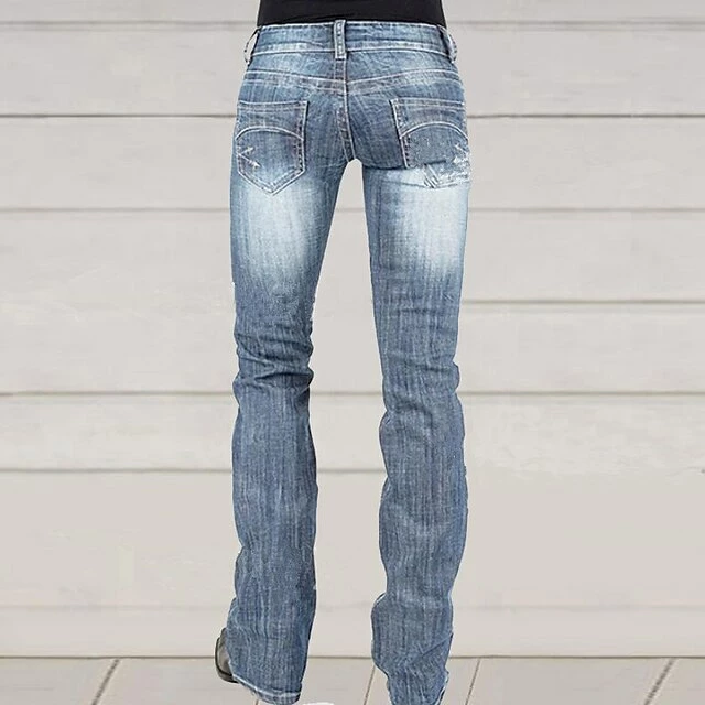 Women‘s Low Rise Jeans Trousers Pants Trousers Cotton Blend Pocket Micro-elastic Mid Waist Basic Classic Casual Streetwear Black Dark Blue S M Spring, Fall, Winter, Summer 6 Women‘s Low Rise Jeans Trousers Pants Trousers Cotton Blend Pocket Micro-elastic Mid Waist Basic Classic Casual Streetwear Black Dark Blue S M Spring, Fall, Winter, Summer - Image 4