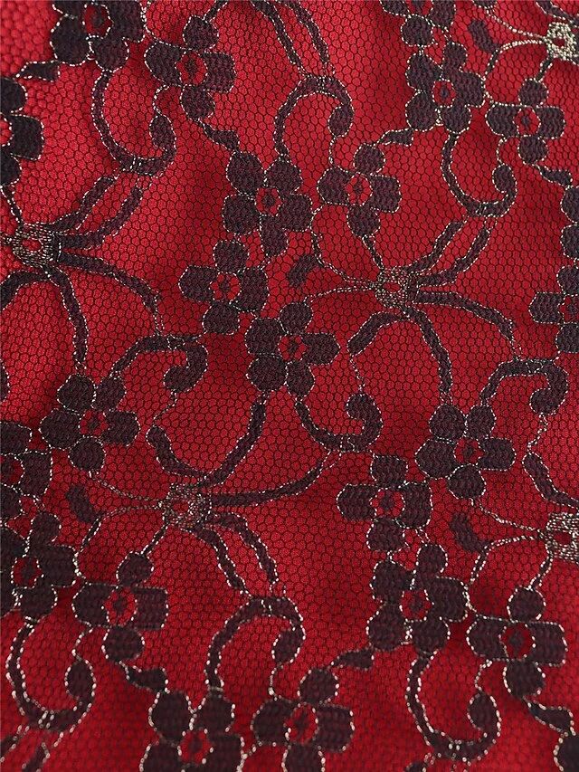 Women's Party Dress Lace Dress Cocktail Dress Midi Dress Red Short Sleeve Pure Color Lace Summer Spring Fall V Neck Fashion Wedding Guest Vacation Summer Dress 2023 S M L XL XXL 3XL 4XL 12 Women's Party Dress Lace Dress Cocktail Dress Midi Dress Red Short Sleeve Pure Color Lace Summer Spring Fall V Neck Fashion Wedding Guest Vacation Summer Dress 2023 S M L XL XXL 3XL 4XL - Image 10