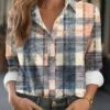 Women's Shirt Blouse Yellow Blue Sky Blue Plaid Button Print Long Sleeve Casual Vintage Fashion Basic Shirt Collar Regular Fit Spring Fall 2 Women's Shirt Blouse Yellow Blue Sky Blue Plaid Button Print Long Sleeve Casual Vintage Fashion Basic Shirt Collar Regular Fit Spring Fall -LIGHTINTHEBOX Shop qjzqdz1690890761750