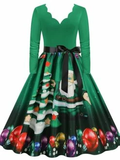 Women's Christmas Party Dress Swing DressKnee Length Dress Green Purple Wine Red Black Long Sleeve Santa Claus Elk Snowman Print Fall Winter V Neck Vintage Party Elegant Party 2022 S M L XL XXL 3XL 38 Women's Christmas Party Dress Swing DressKnee Length Dress Green Purple Wine Red Black Long Sleeve Santa Claus Elk Snowman Print Fall Winter V Neck Vintage Party Elegant Party 2022 S M L XL XXL 3XL -LIGHTINTHEBOX Shop qlobal1667874471793