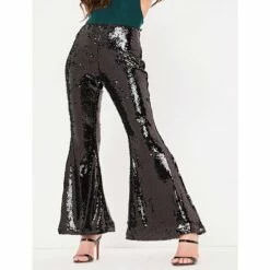 Women's Bootcut Flare Flared Pants Bell Bottom Silver Black Mid Waist Fashion Party Casual Weekend Sequins Micro-elastic Ankle-Length Comfort Plain S M L XL XXL 8 Women's Bootcut Flare Flared Pants Bell Bottom Silver Black Mid Waist Fashion Party Casual Weekend Sequins Micro-elastic Ankle-Length Comfort Plain S M L XL XXL -LIGHTINTHEBOX Shop qlwywr1649839362354