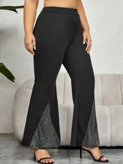 Women's Bell Bottom Pants Plus Size Curve Trousers Full Length Fashion Streetwear Street Daily Black XL XXL Fall Winter -LIGHTINTHEBOX Shop qpmkgz1694510092286
