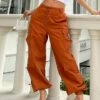 Women‘s Cargo Parachute pants Joggers Trousers Full Length Active Fashion Street Daily Orange Army Green S M Fall Winter -LIGHTINTHEBOX Shop qrzoqf1693466765511