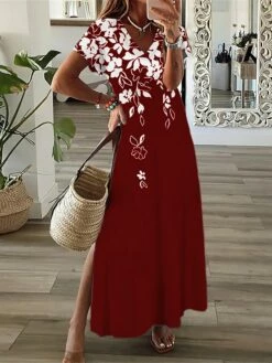 Women's Casual Dress A Line Dress Summer Dress Floral Split Print V Neck Long Dress Maxi Dress Fashion Streetwear Outdoor Daily Short Sleeve Regular Fit Black Wine Navy Blue Summer Spring S M L XL XXL 13 Women's Casual Dress A Line Dress Summer Dress Floral Split Print V Neck Long Dress Maxi Dress Fashion Streetwear Outdoor Daily Short Sleeve Regular Fit Black Wine Navy Blue Summer Spring S M L XL XXL -LIGHTINTHEBOX Shop qsoxfy1688729122638