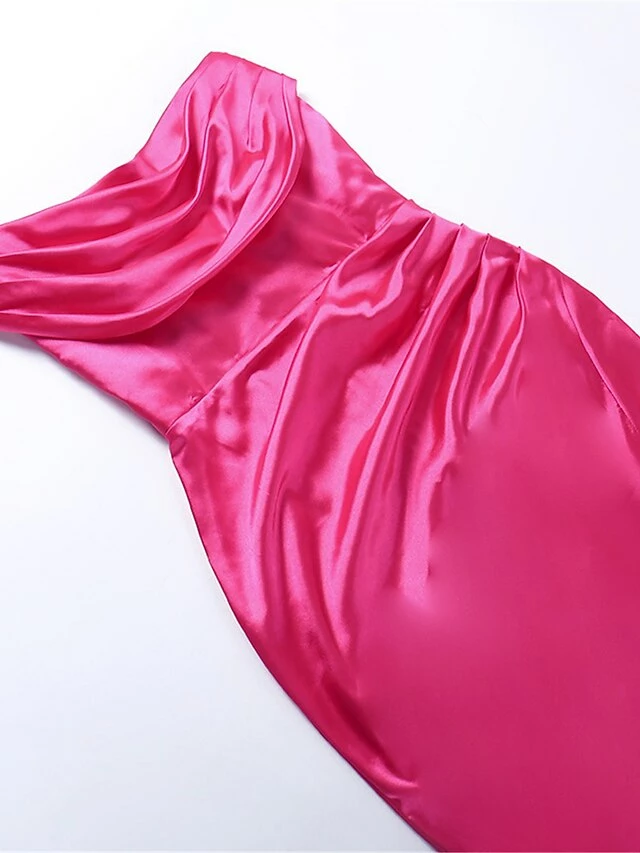 Women's Prom Dress Party Dress Satin Dress Pink Dress Long Dress Maxi Dress Pink Sleeveless Pure Color Ruched Summer Spring Fall Strapless Fashion Evening Party Wedding Guest Vacation 2023 S M L 6 Women's Prom Dress Party Dress Satin Dress Pink Dress Long Dress Maxi Dress Pink Sleeveless Pure Color Ruched Summer Spring Fall Strapless Fashion Evening Party Wedding Guest Vacation 2023 S M L - Image 4