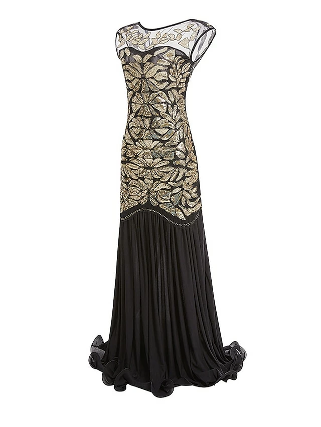 Women's Retro 1920s Sequin Dress Long Dress Maxi Dress Party Halloween Sequins Ruffle Leaf Crewneck Sleeveless Regular Fit Spring Fall 2023 Black Red S M L XL 13 Women's Retro 1920s Sequin Dress Long Dress Maxi Dress Party Halloween Sequins Ruffle Leaf Crewneck Sleeveless Regular Fit Spring Fall 2023 Black Red S M L XL - Image 11