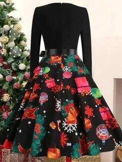 Women's Christmas Casual Dress Swing Dress Vintage Dress Midi Dress Black Wine Orange Long Sleeve Animal Bow Winter Fall Autumn V Neck 2022 S M L XL XXL 3XL 40 Women's Christmas Casual Dress Swing Dress Vintage Dress Midi Dress Black Wine Orange Long Sleeve Animal Bow Winter Fall Autumn V Neck 2022 S M L XL XXL 3XL -LIGHTINTHEBOX Shop qulxbr1668072729651