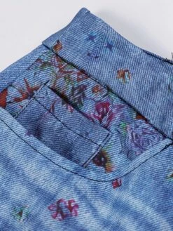 Women's Jeans Bootcut Flared Pants Full Length Faux Denim Print High Elasticity High Waist Fashion Streetwear Casual Daily 1 2 S M Fall & Winter -LIGHTINTHEBOX Shop qwvbak1653462118618