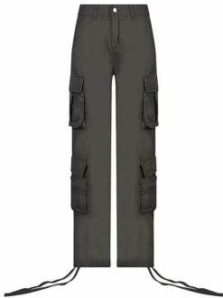 Women's Cargo Pants Chinos Pants Trousers Full Length Cotton Micro-elastic Mid Waist Fashion Streetwear Street Daily Dark-Gray Rice White S M Fall Winter -LIGHTINTHEBOX Shop qxiger1693552823558