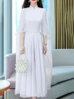 Women's Two Piece Dress Set Casual Dress Outdoor Daily Streetwear Modern Ruched Midi Dress V Neck 3/4 Length Sleeve Plain Regular Fit White Light Green Dark Pink Summer Spring S M L XL XXL -LIGHTINTHEBOX Shop qxotfv1678430736460