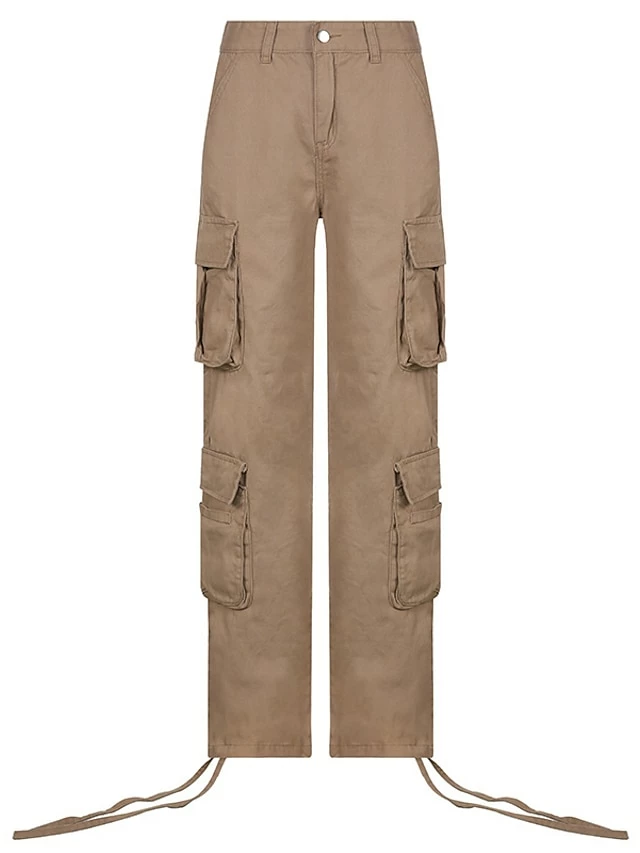 Women's Cargo Pants Pants Trousers Baggy Full Length Cotton Blend Baggy Micro-elastic Mid Waist Fashion Casual Office Black Green S M Autumn / Fall 13 Women's Cargo Pants Pants Trousers Baggy Full Length Cotton Blend Baggy Micro-elastic Mid Waist Fashion Casual Office Black Green S M Autumn / Fall - Image 11